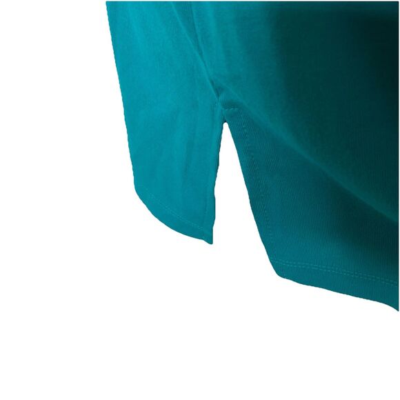 Karen Scott Tunic Top Plus Size 2X Teal Blue Boat Neck 100% Cotton 3/4 Sleeves - Picture 3 of 6
